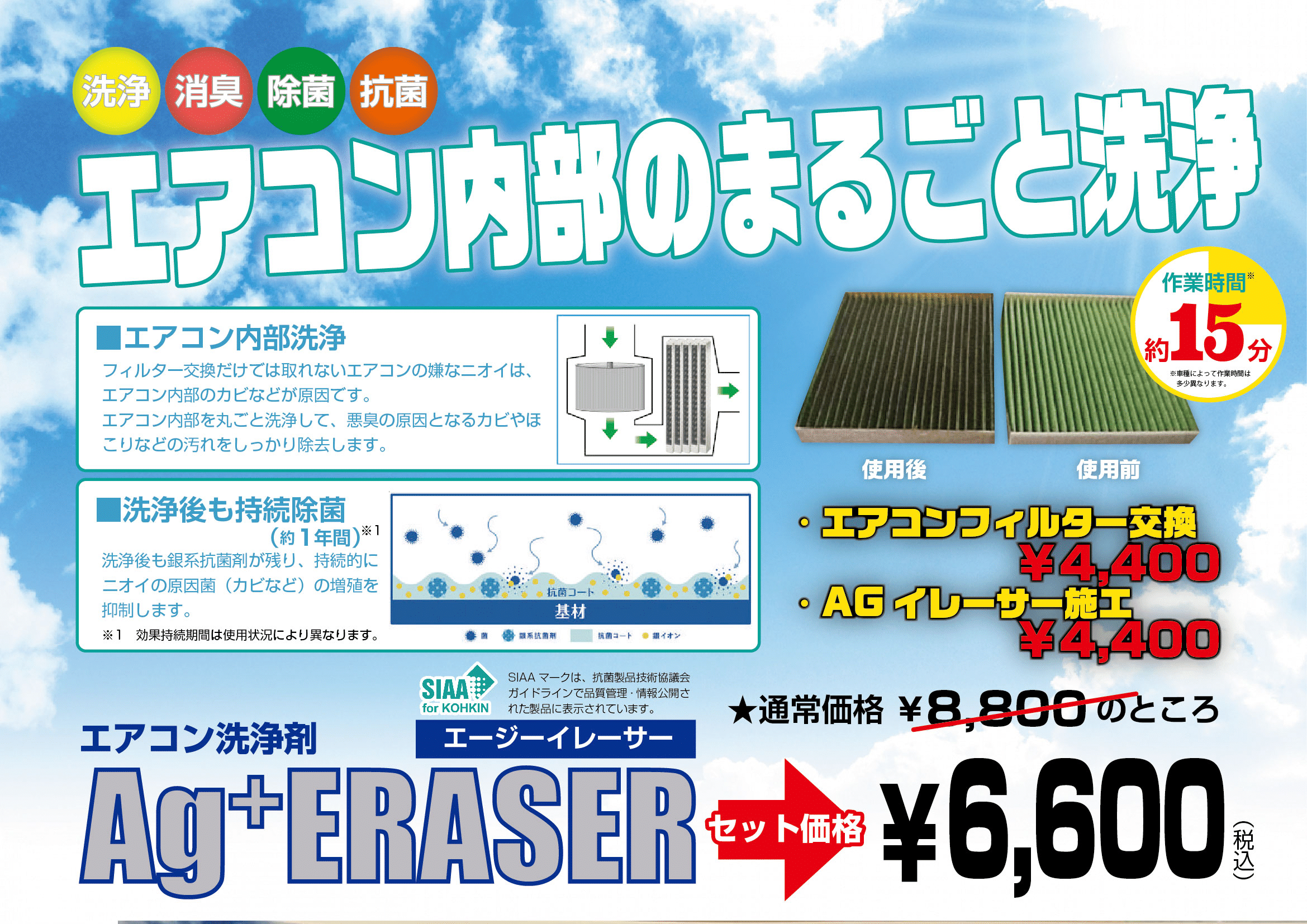 エアコン内部のまるごと洗浄